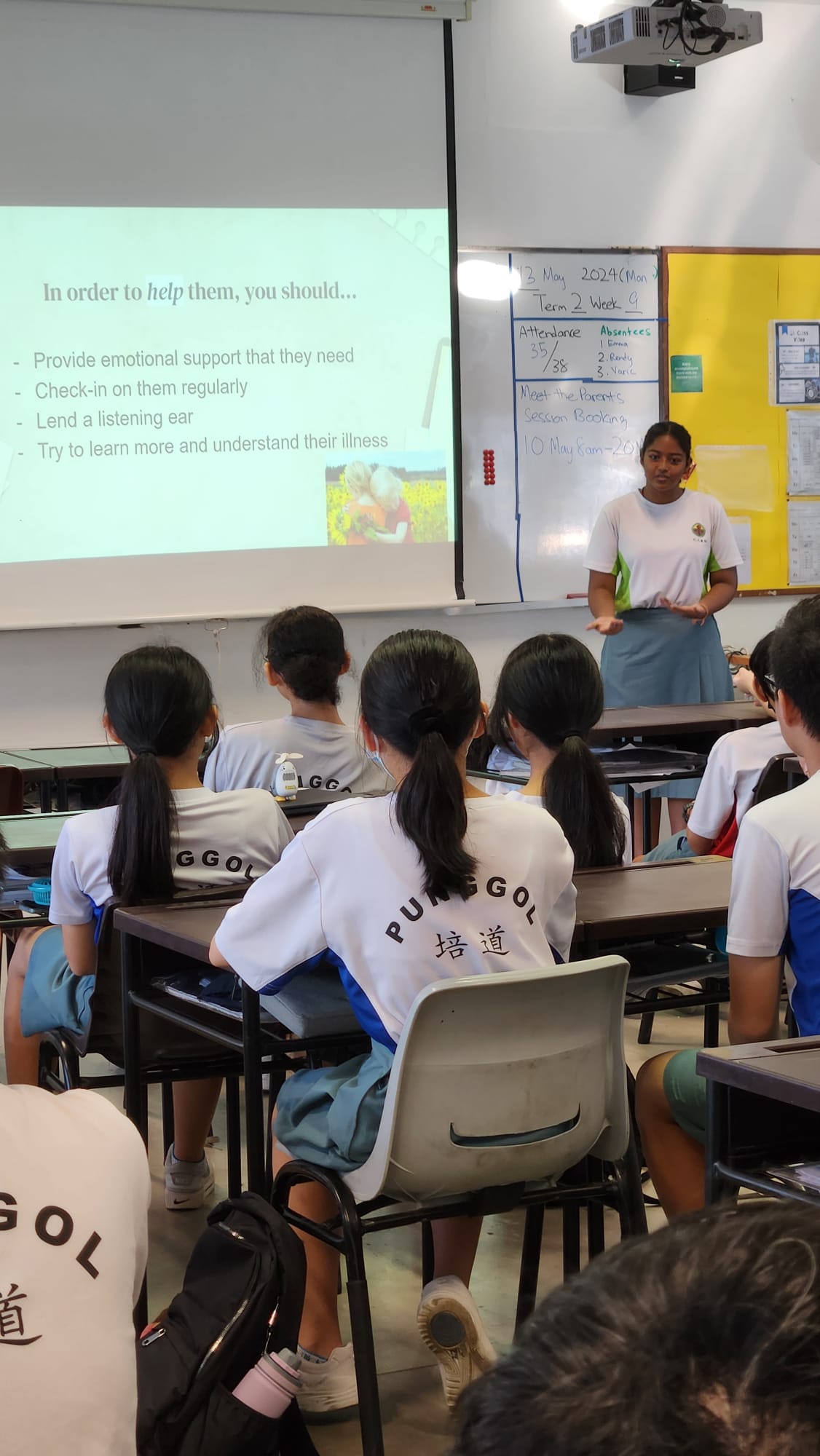 Sec 4 students advocating for a social cause to their juniors